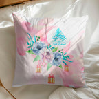 وسادة "رمضان كريم" مزينة برسومات زهور مائية - وسادة شخصية (الحشوة الداخلية متضمنة)