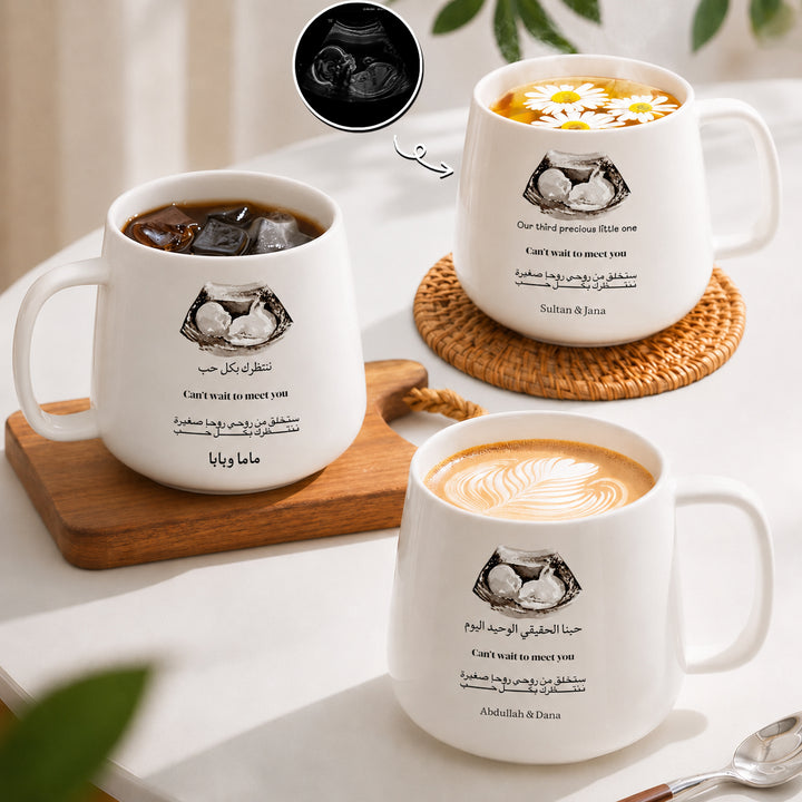 Custom Newborn Photo And Date For Baby – Personalized Tapered Mug