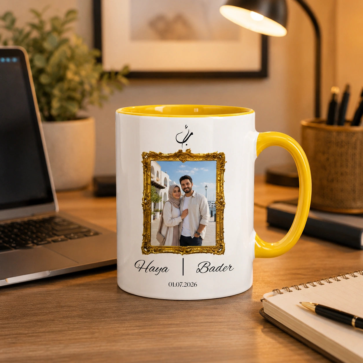 Custom Photo, Names And Calendar For Couple – Personalized Mug