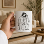 Custom Photo Line Art For Dad–Personalized Mug