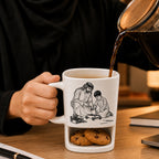 رسم خطي مخصص بالصور والأسماء وتصميم "أفضل أب" – كوب شخصي